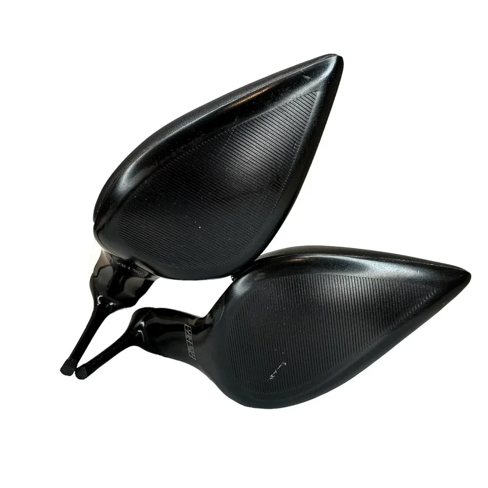 Women Stiletto Ankle Boots Size 7.5 High Heel Pointed Toe Black White NEW - Picture 12 of 15